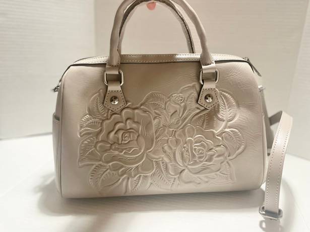 Patricia Nash SKYE Stone Rose Tooled Satchel Bag  NWT  SH102