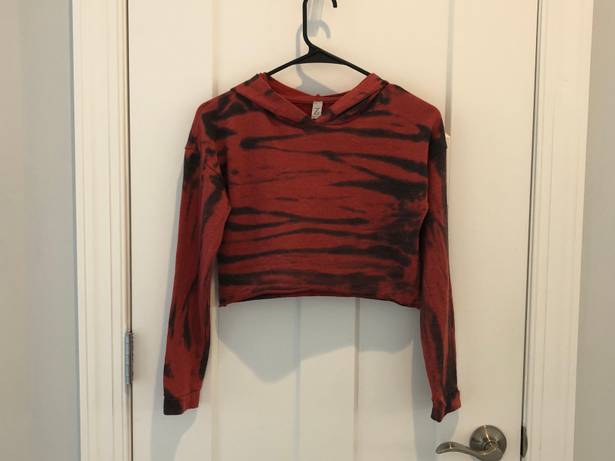 Z By Zella Sz M Awesome Cropped Hoodie Top In A Red Animal Print