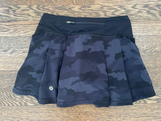 Lululemon Pace Rival Mid-rise Skirt In Black Camo