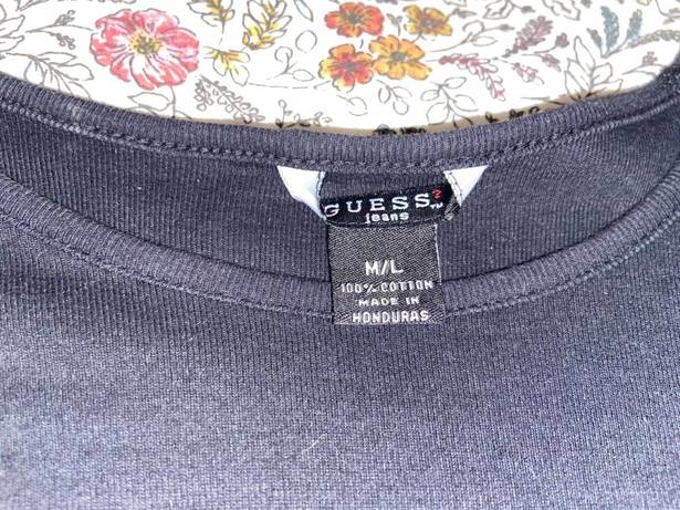 Guess Vintage Black Long Sleeve Top Size M