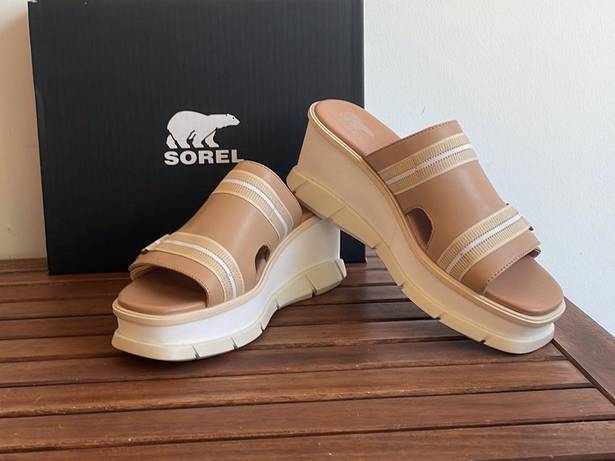 Sorel Joanie III Wedge Slide Adjustable Vamp Strap Comfort Sandal Women 9