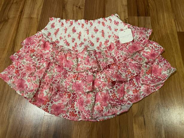 Altar'd State New! Altar’d State Medium Briella Fancy Pink Floral Tiered Mini Skirt~Love!