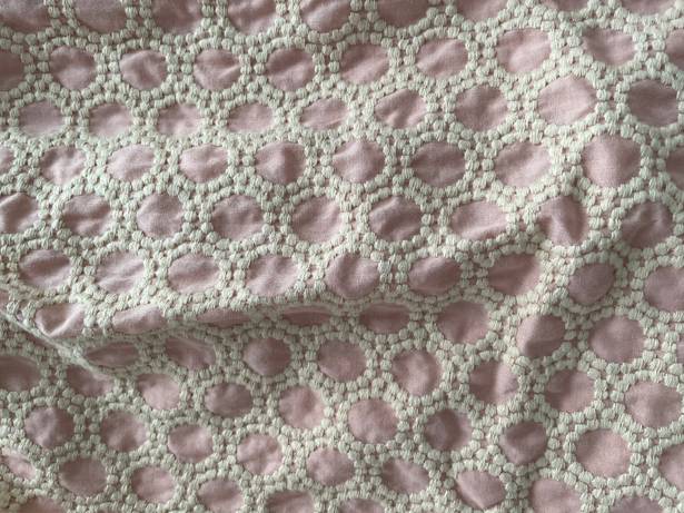 Juicy Couture Pale Pink Crochet Detailing A-line 100% Cotton Lined Mini Dress, size 0