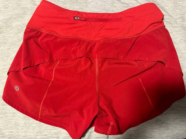 Lululemon Red Speed Shorts