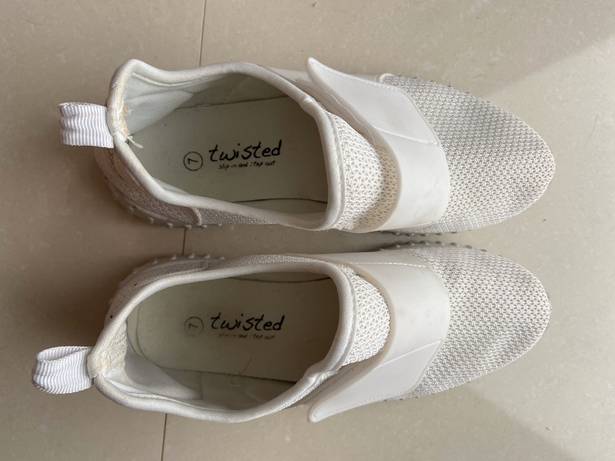 Twisted White Velcro Sneakers
