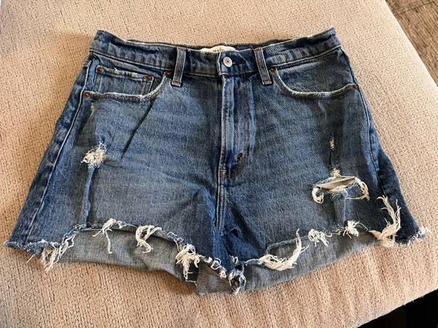 Abercrombie & Fitch Distressed Curve Love High Rise Mom Shorts