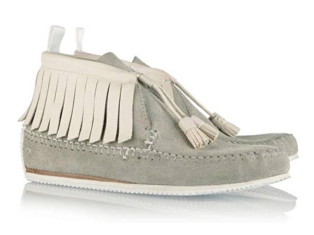 Rag and Bone  Ghita Suede Leather Fringe Moccasin