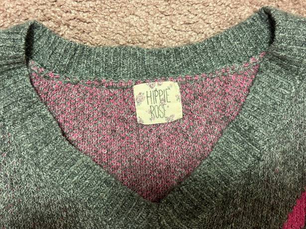 Hippie Rose Cropped Grey Sweater