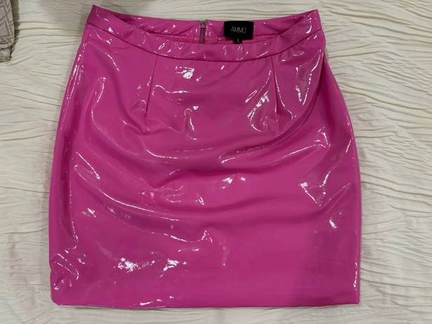 Pink Leather Skirt Size L