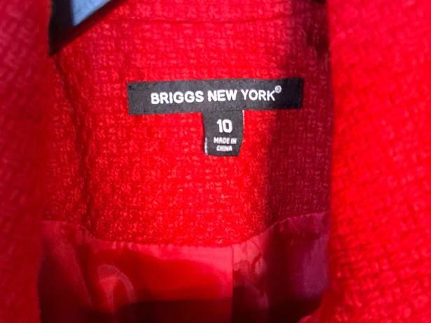 Briggs New York ‎ Red Pea Coat Size 10