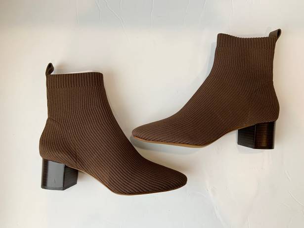 Everlane The Glove Ankle Boot Ribbed Reknit Toffee Brown