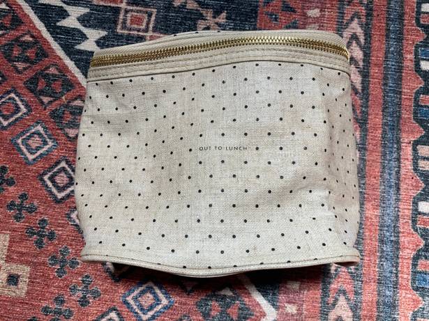 Kate Spade lunch bag "out to lunch" beige w black polka dot