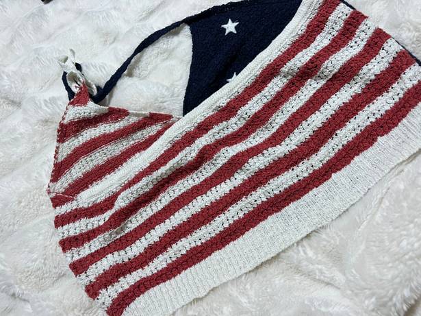 American Eagle Red White And Blue Crop Top 