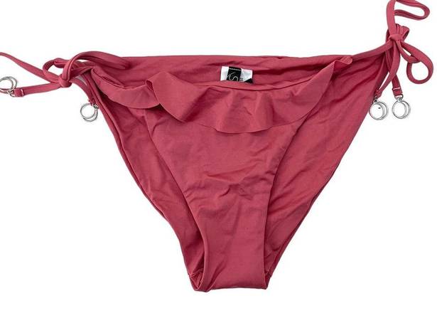 Mulberry Soluna Tie Side Hipster Swim Bikini Bottom  Pink Large NWT