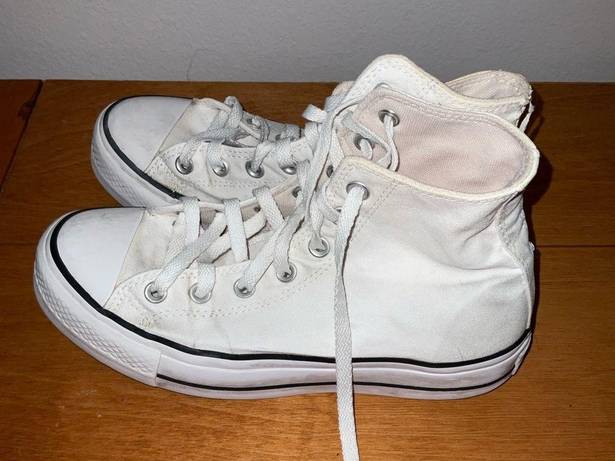 Converse White Chuck Taylor All Star Platform Canvas High Top