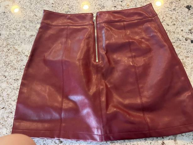 Forever 21 Maroon Leather Skirt