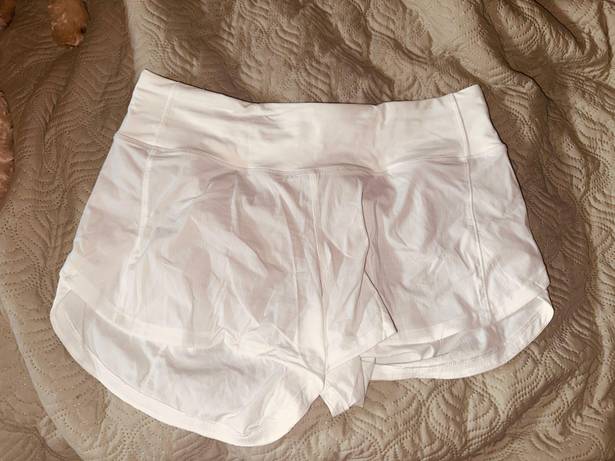 Lululemon 4” Speed Up White Shorts