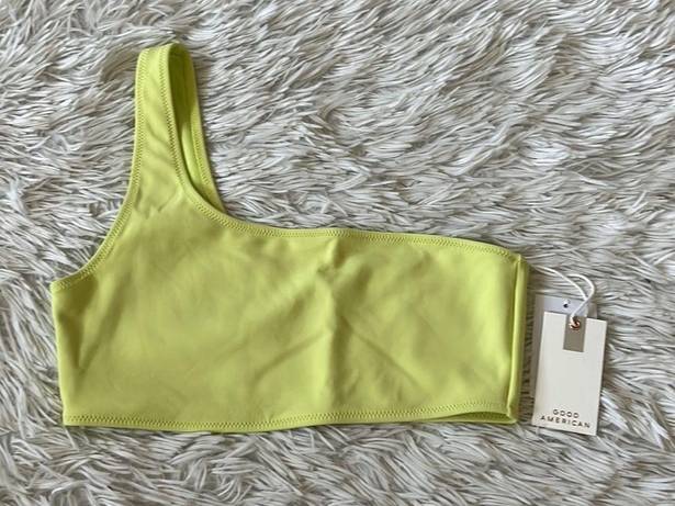 Good American  Scuba Hot Shoulder Bikini Top in Key lime001 size 2/Medium