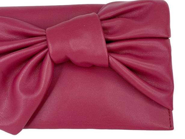 INC  Bowah Clutch Handbag Fuchsia Chain Bow Y2K New