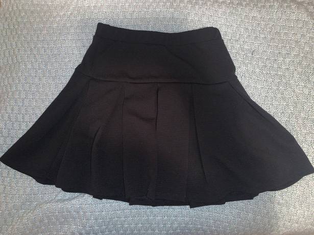 Caution to the Wind Pleated Black Skirt