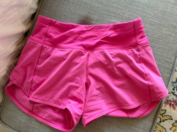 Lululemon Sonic Pink Speed Up Shorts