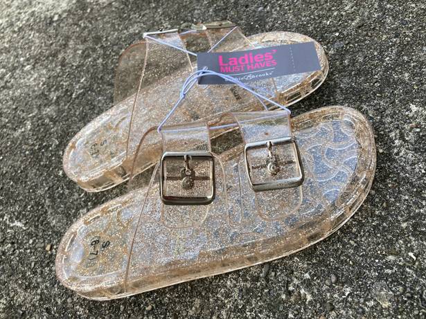 Revolution NWT Glitter Buckle Slide Glam Sandals