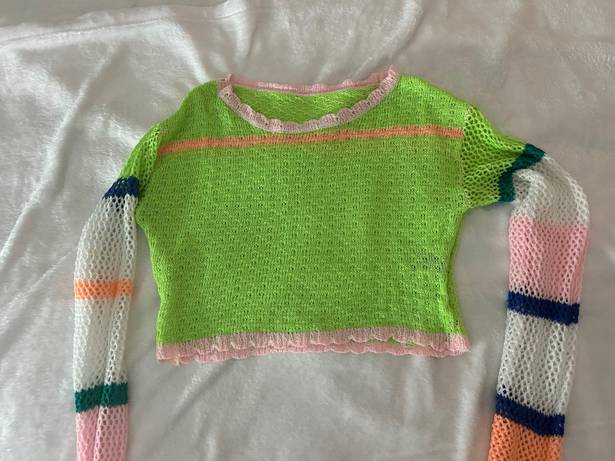 Cropped Crochet Skit Sweater Multiple