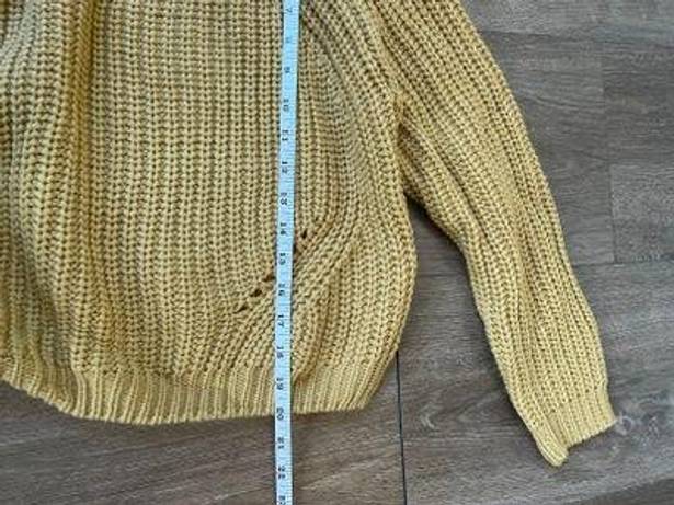 Moon & Madison cropped cowlneck knit sweater mustard yellow women’s sz Medium