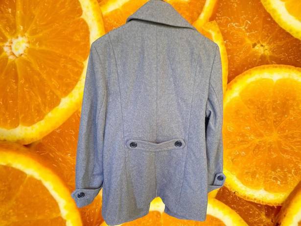 St. John’s Bay St John's Bay Gray Double Breasted‎ Pea Wool Blend Coat Size Large