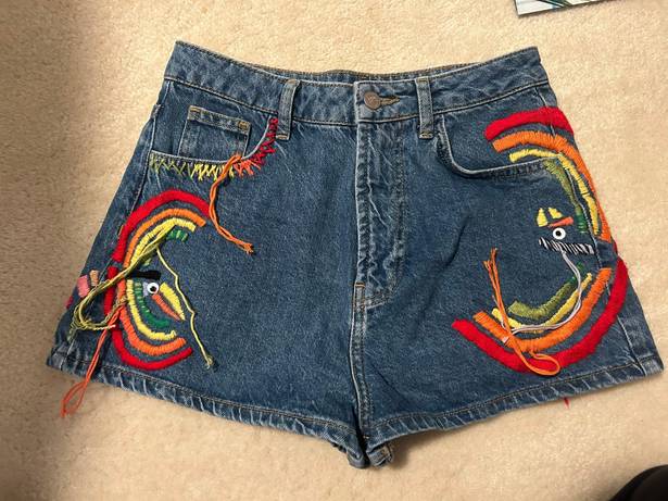 Farm Rio Colorful Birds Denim Short