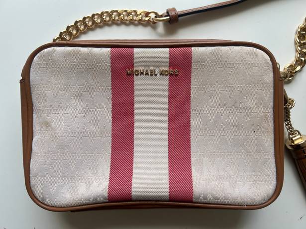 Michael Kors Signature Striped Medium Camera Bag