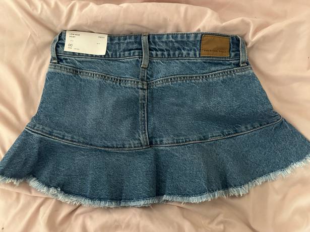 American Eagle y2k low rise flare denim mini skirt