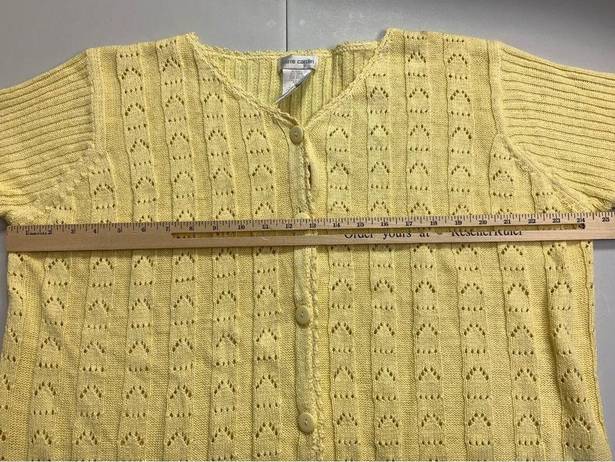 Pierre Cardin Vintage  XL Sweater Cardigan Short Sleeve Cottagecore 90s Womens