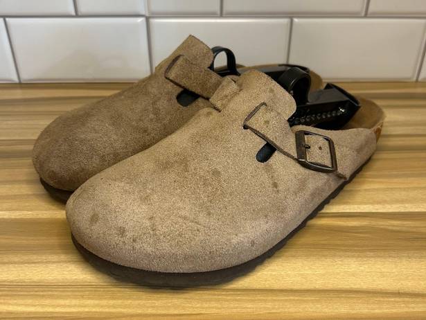 Birkenstock Boston Suede Leather Footbed Clogs Sandals Germany Size 40 US 9