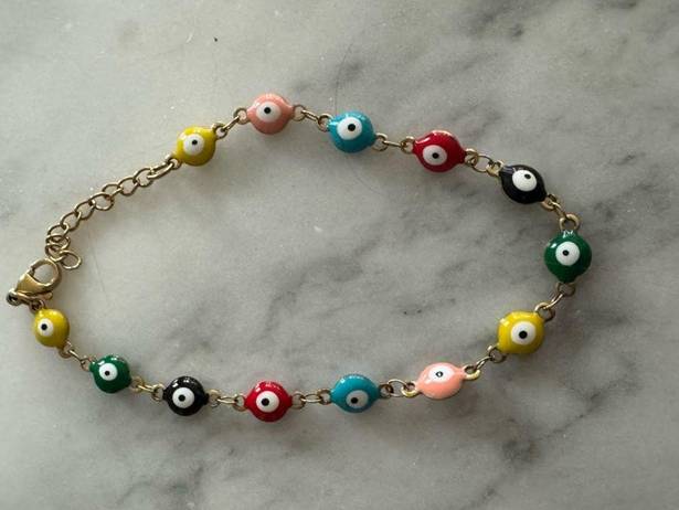 Evil Eye Bracelet multicolor Gold Plated Stainless Steel jewelery