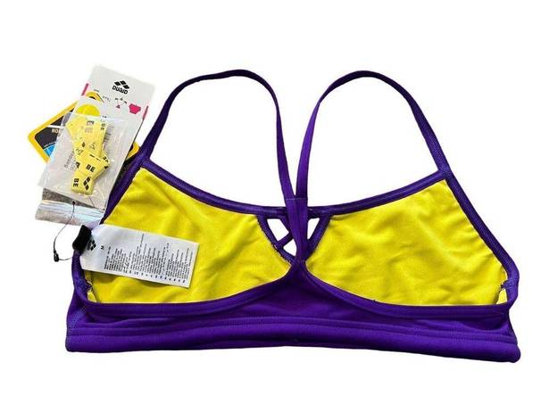 Arena  Rule Breaker Bandeau Bikini Top Size M Purple Competitive Swimsuit Top