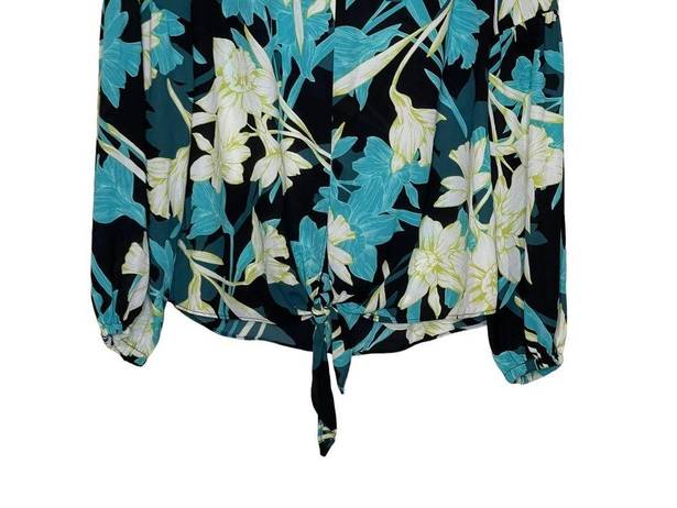 Joseph Ribkoff  Women Blouse Style 212239 Floral Tie-Front V-Neck Long Sleeves 4