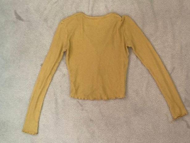 Sky And Sparrow Yellow Cropped Cardigan