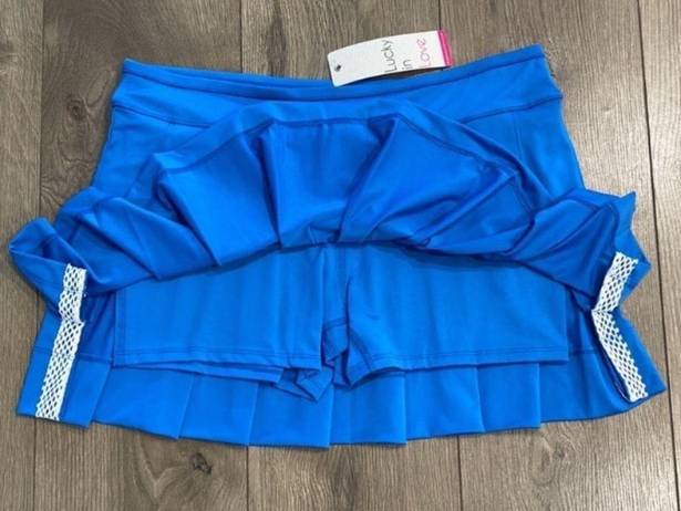 Lucky in Love  Playing in Paradise Hi Low Pleated Skirt Aegean Blue Size Large