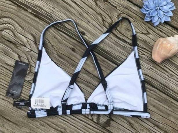 Tavik swim Black and White Striped Tavik Vivienne Triangle Bikini Top