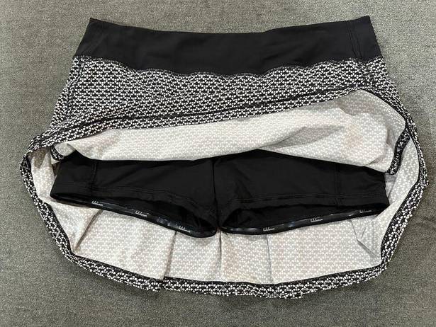 Lululemon  Pace Rival Black & White Print Tennis Skirt Size 10 EUC