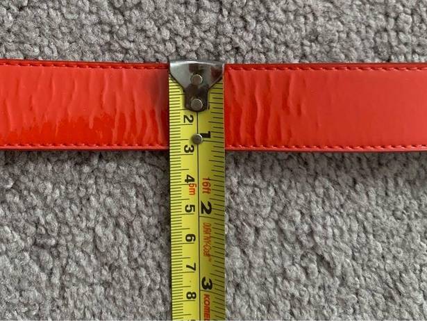 Fendi Authentic  red leather belt with golden buckle and dust bag size 32inch