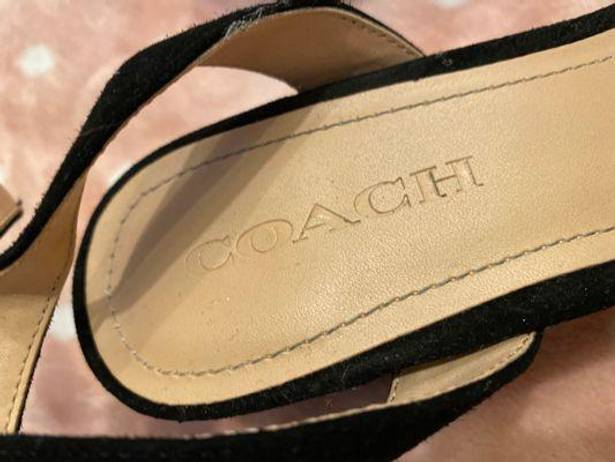 Coach Serena Platform Sandal Black Suede Size 9