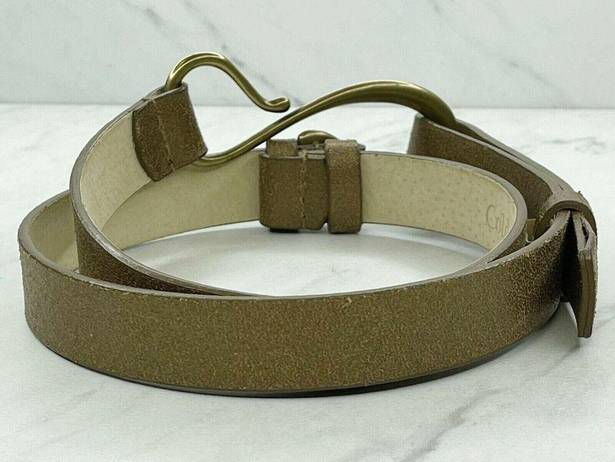 Coldwater Creek  Gold Genuine Leather Hook Buckle Belt Size Small S Medium M