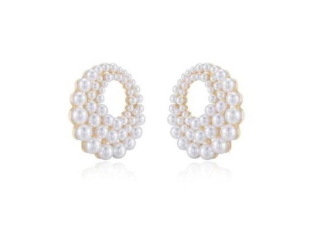 Ettika  Blushing Pearl Earrings in Pearl