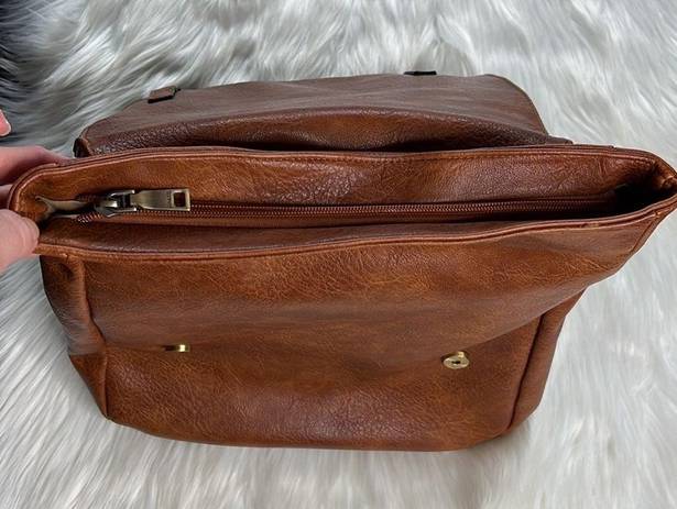 Krass&co Jen &  Brown Leather Flap Over Backpack