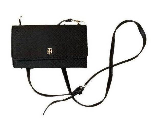 Tommy Hilfiger Women's  Black Color Crossbody Wallet Purse Preowned