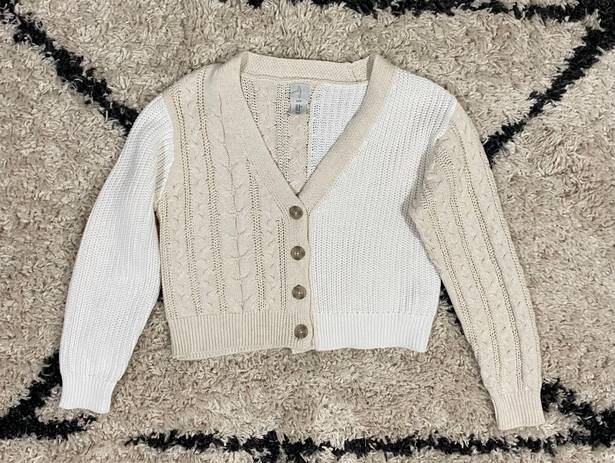 Joie Two Toned Button Down Cardigan Sweater