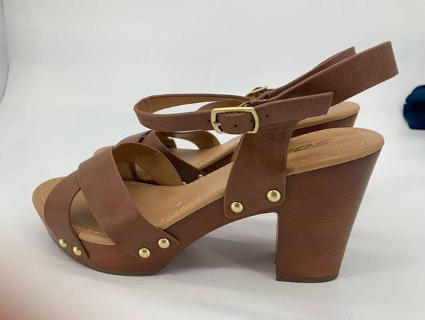 Soda  Brown Heeled Sandals Size 10