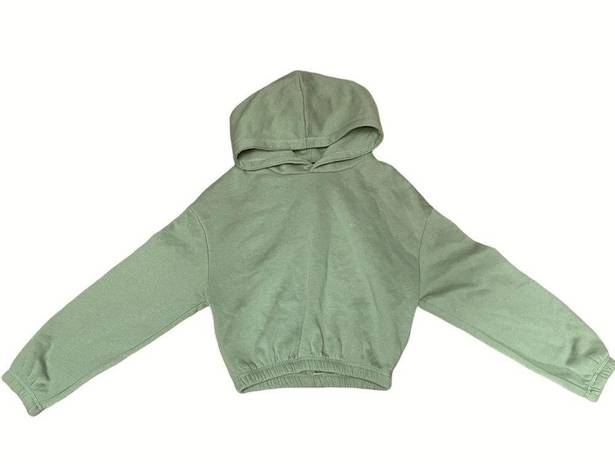 ZARA  sage green cropped hoodie and sweatpants set